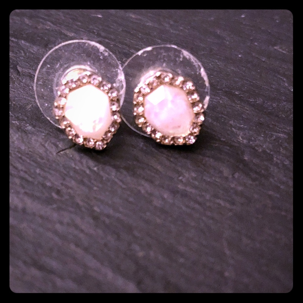 J. Crew Mother-of-pearl & crystal studs